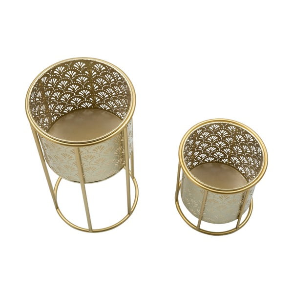 Set di 2 portavasi in oro, altezza 40 cm Golvy - Mauro Ferretti-image-3