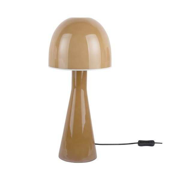 Lampada da tavolo giallo ocra con paralume in vetro (altezza totale 45 cm) Bombin – Leitmotiv