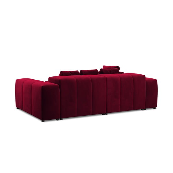 Divano angolare in velluto rosso (variabile) Rome Velvet - Cosmopolitan Design-image-4