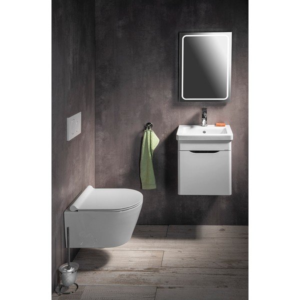 Lavabo bianco in ceramica 40x35 cm City – Sapho-image-1