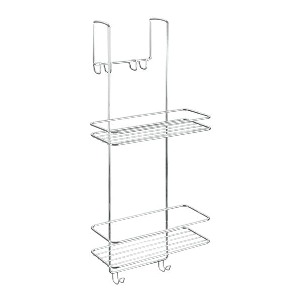 Mensola da bagno da appendere/senza foratura color argento lucido in acciaio Luxy – Metaltex