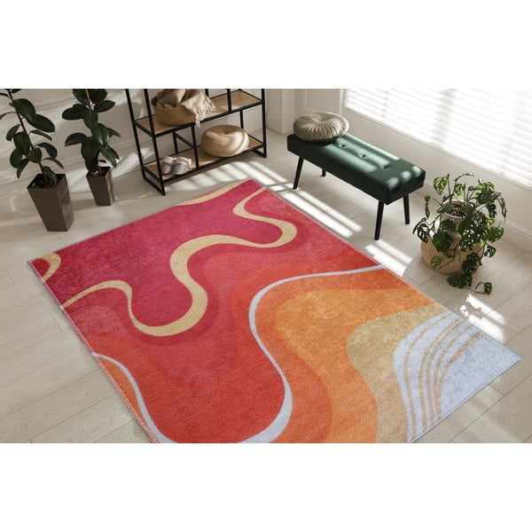 Tappeto rosso e arancione lavabile 80x150 cm Colors of Joy – Vitaus-image-1