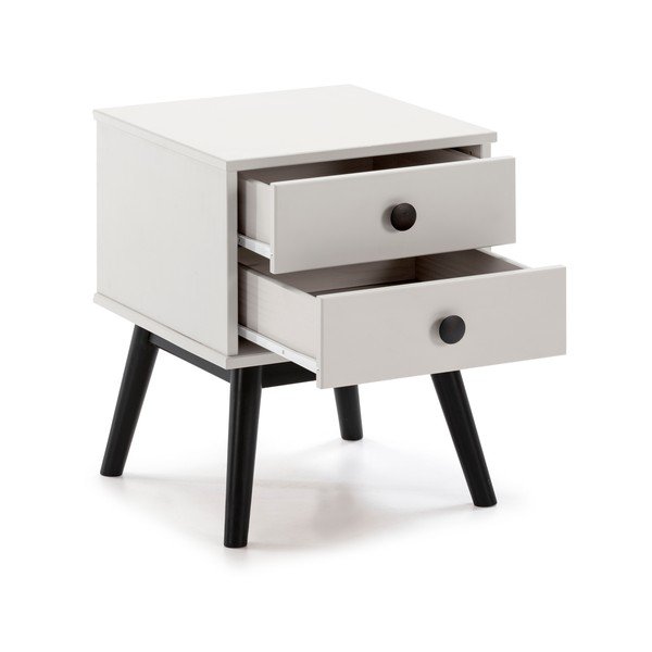 Comodino bianco con cassetti Clem - Marckeric-image-2