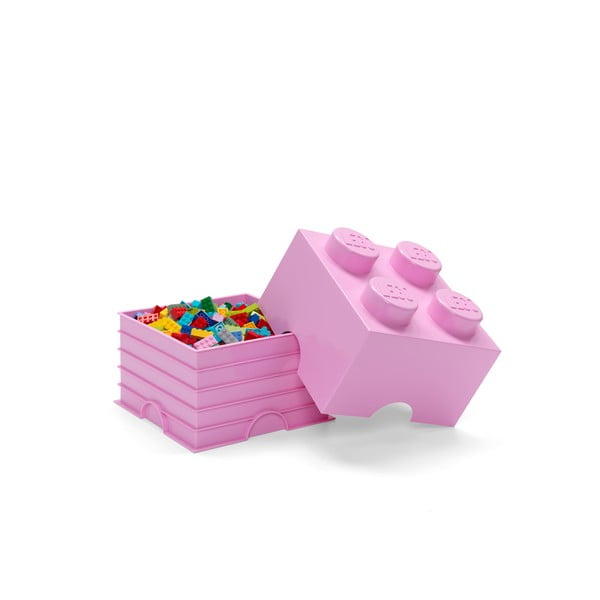 Scatola portaoggetti rosa chiaro quadrata - LEGO®-image-2