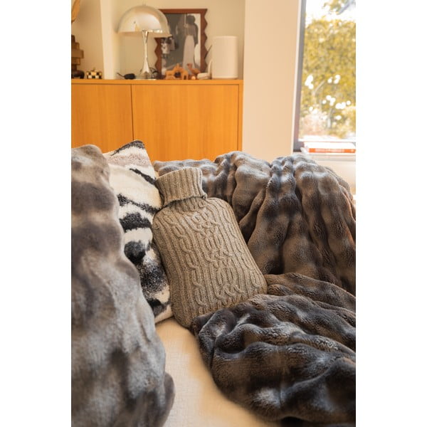 Coperta grigia in micropile 150x200 cm Wave – Tiseco Home Studio-image-4