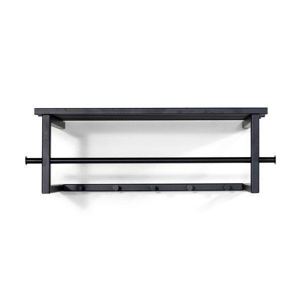 Attaccapanni da parete nero in metallo con scaffale 76 cm Marco – Spinder Design-image-2