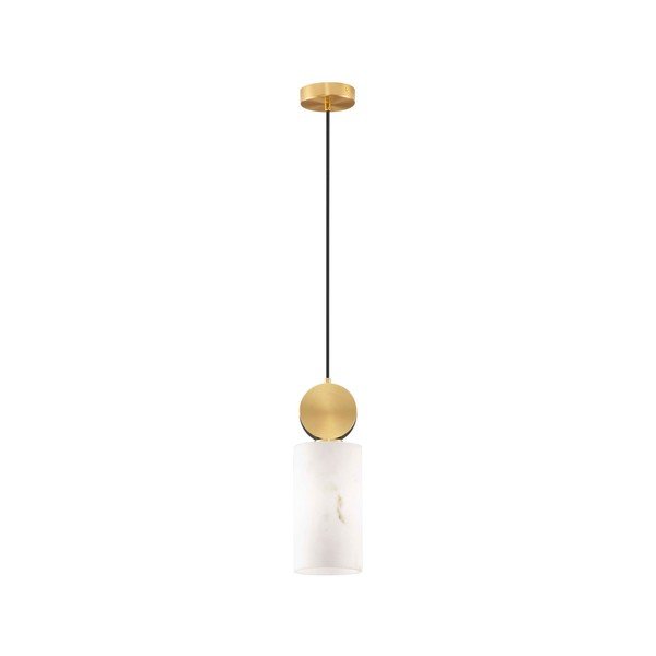 Lampadario color crema/color ottone con effetto pietra ø 12 cm Maru – Nova Luce