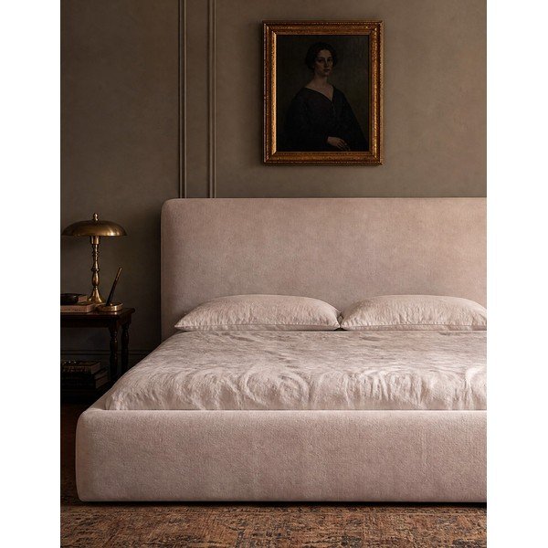 Letto matrimoniale imbottito beige con vano contenitore e doghe 160x200 cm Colonel - Cosmopolitan Design-image-3