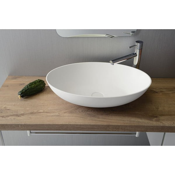 Lavabo in ceramica bianca , 60 x 40 cm Thin - Sapho-image-1