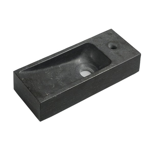 Lavabo nero in pietra 38x14 cm Blok – Sapho