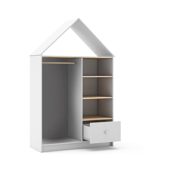 Armadio a giorno bianco per bambini 110x180 cm Estefania - Marckeric-image-3