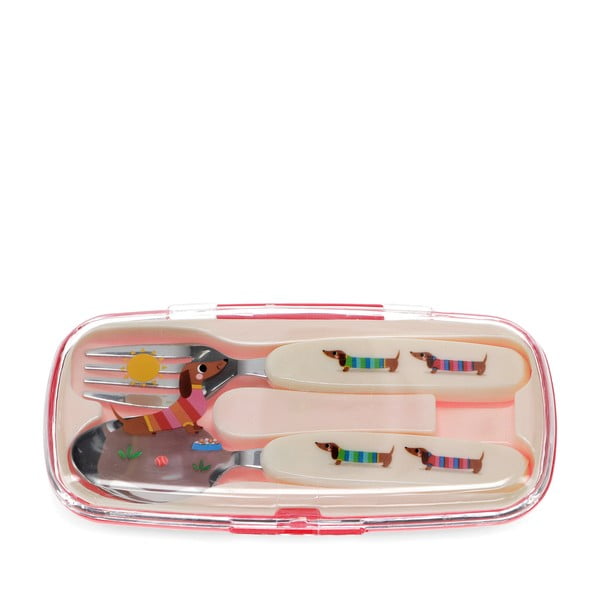 Posate per bambini in acciaio inox 2 pz Sausage Dog – Rex London-image-4