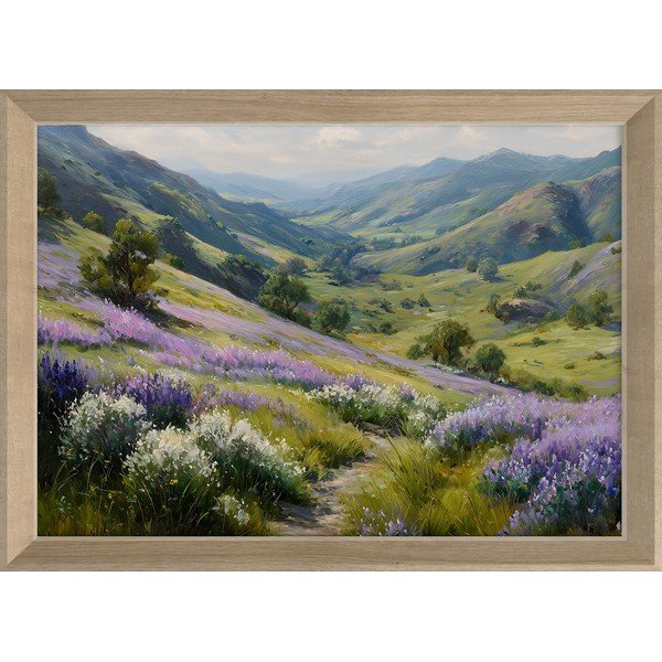 Dipinto stampato con cornice inclusa 75x56 cm Violet Hills – Styler