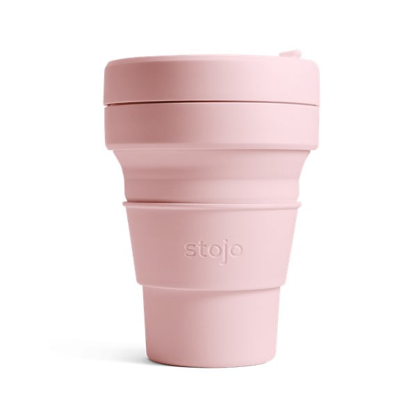 Tazza da viaggio pieghevole rosa Tribeca, 237 ml Mini - Stojo