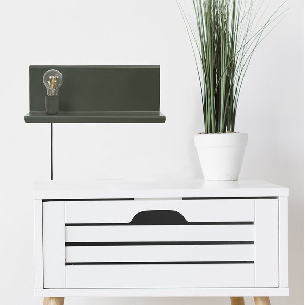 Lampada da parete verde con mensola Shelfie2 - Homemania Decor-image-3