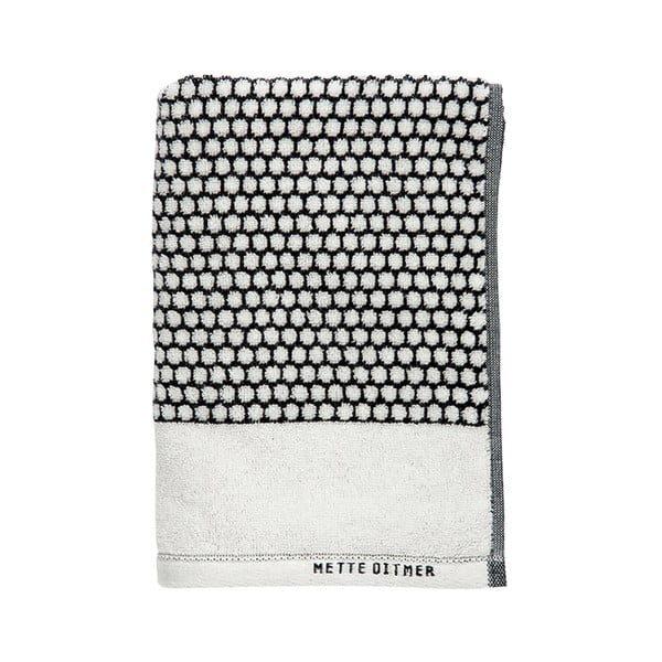 Telo da bagno in cotone bianco e nero 70x140 cm Grid - Mette Ditmer Denmark