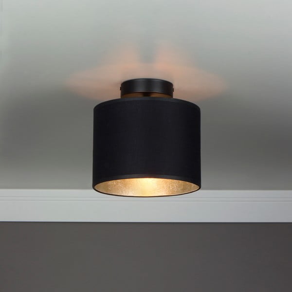 Lampada da soffitto nera con dettaglio argento XS CP, ⌀ 20 cm Mika - Sotto Luce-image-1
