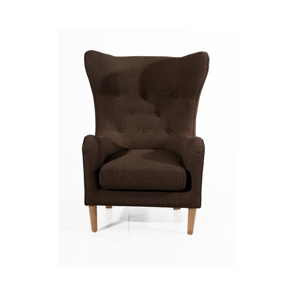 Poltrona marrone scuro Miriam Linen - Max Winzer-image-2