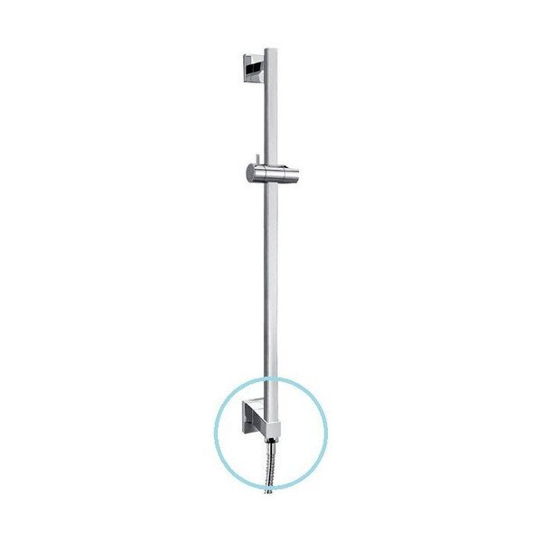 Asta per doccia in ottone da parete in argento lucido con supporto scorrevole/con uscita acqua  66 cm Nancy – Sapho