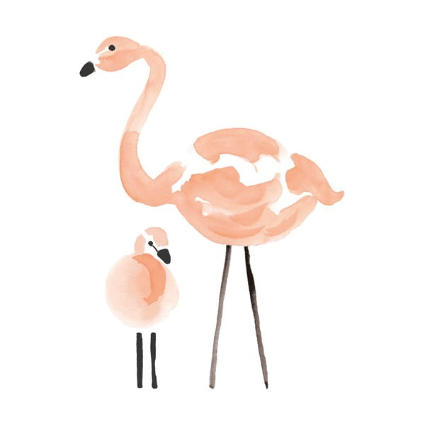 Adesivo per bambini 64x85 cm Pink Flamingos - Lilipinso