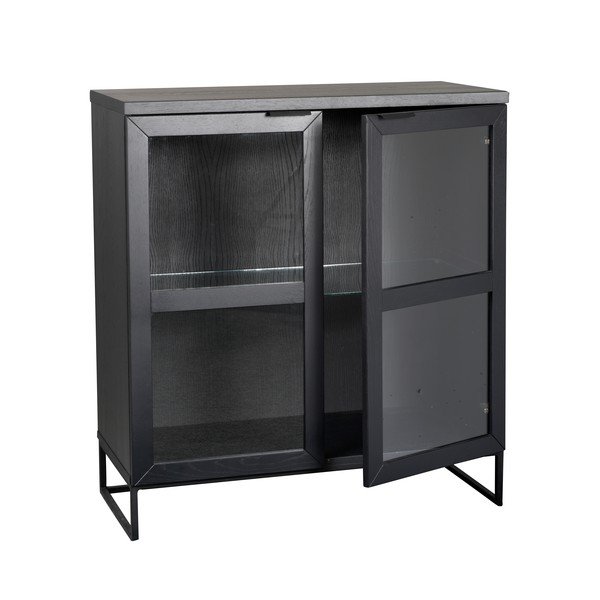 Vetrina in rovere nero 95x105 cm Everett - Rowico-image-1