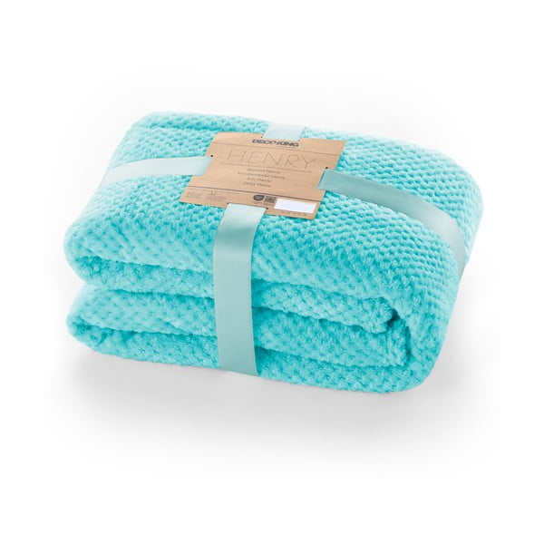 Copriletto Henry in microfibra turchese, 150 x 70 cm - DecoKing-image-3