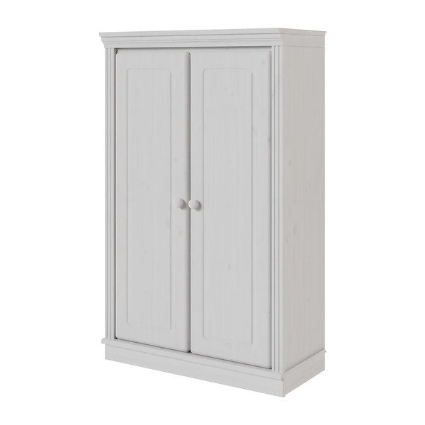 Armadietto bianco in pino massiccio 74x118x35 cm Anita – Støraa-image-3