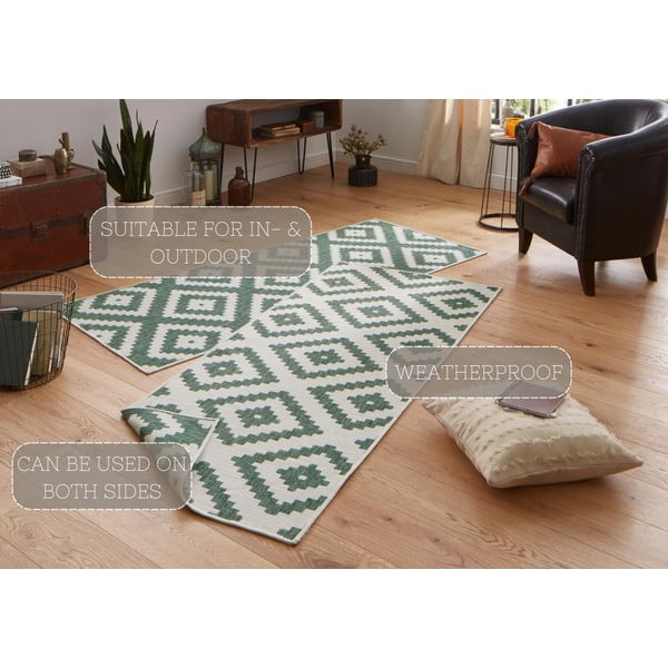 Tappeto da esterno verde e crema , 80 x 345 cm Malta - NORTHRUGS-image-4