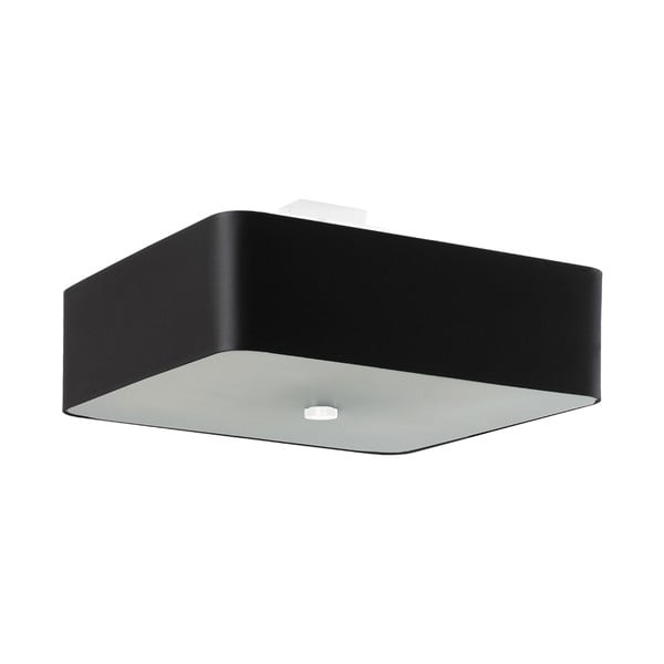 Lampada da soffitto nera con paralume in vetro-tessuto 45x45 cm Kortez - Nice Lamps