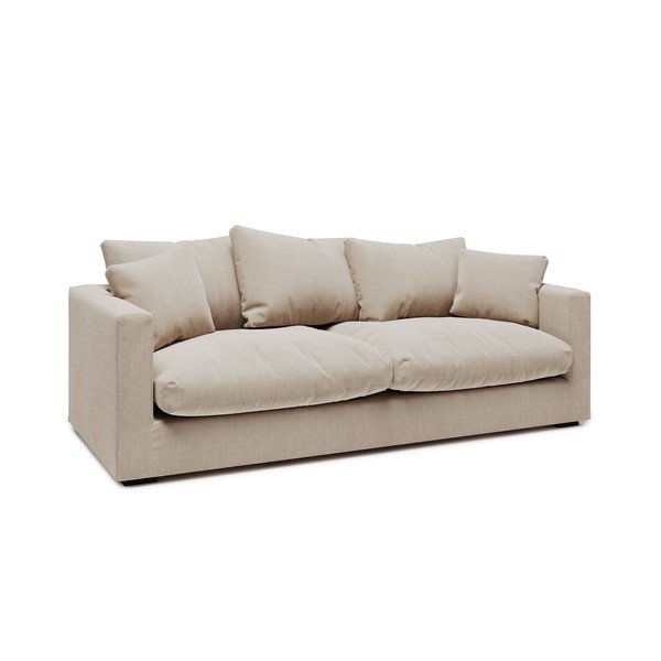 Divano in velluto a coste crema 220 cm Comfy - Scandic-image-1