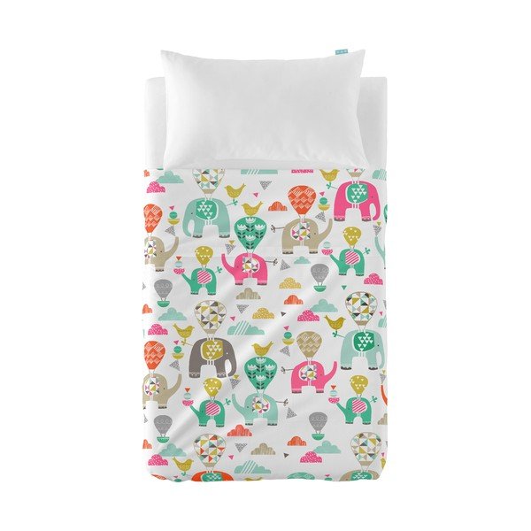 Přehoz a povlak na polštář Moshi Moshi Elephant Parade, 100 x 135 cm