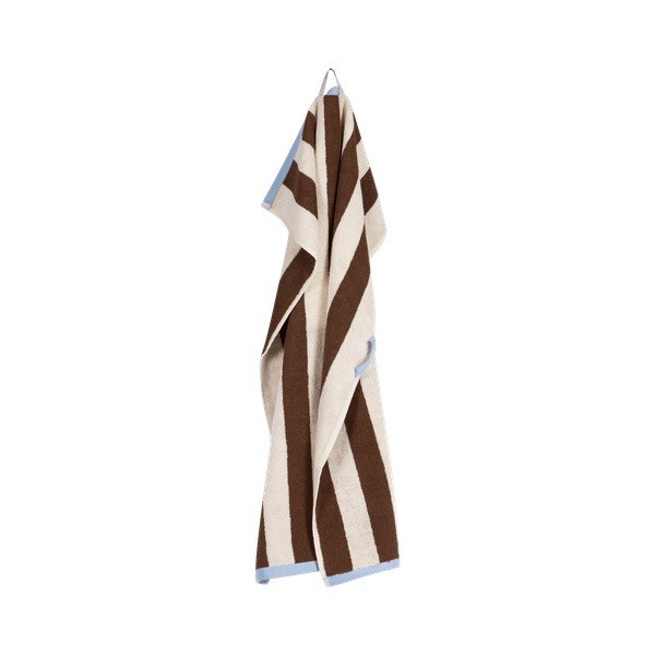 Asciugamano tipo terry marrone/color crema in cotone 50x80 cm Gobo – noo.ma-image-3