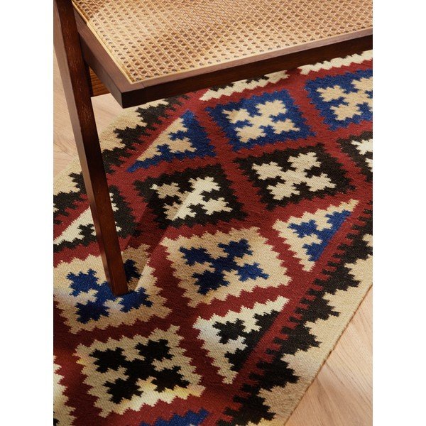 Passatoia rossa in lana reversibile/tessuta a mano 60x190 cm Kamal Rami – Nouristan-image-3