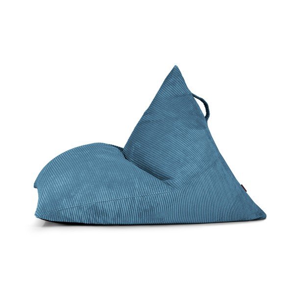 Puof a sacco blu con rivestimento in velluto a coste Razz – SLOWDOWN