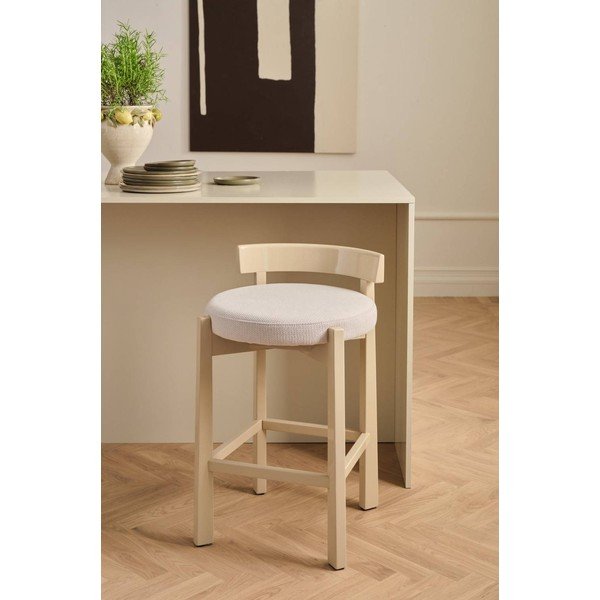 Sgabello da bar beige imbottito (altezza della seduta 66 cm) Hugg – Ellos Home-image-1