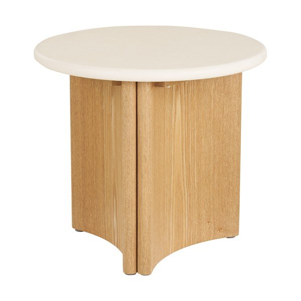 Tavolino rotondo con piano in cemento ø 50 cm Motril – House Nordic