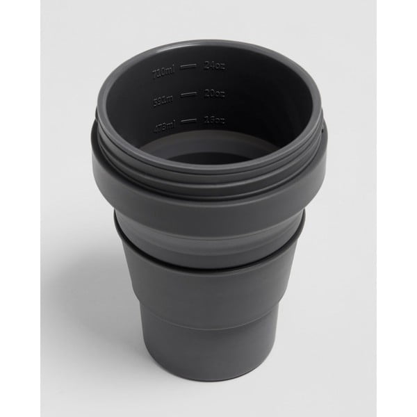 Tazza da viaggio pieghevole grigio antracite Carbon, 710 ml Titan - Stojo-image-3