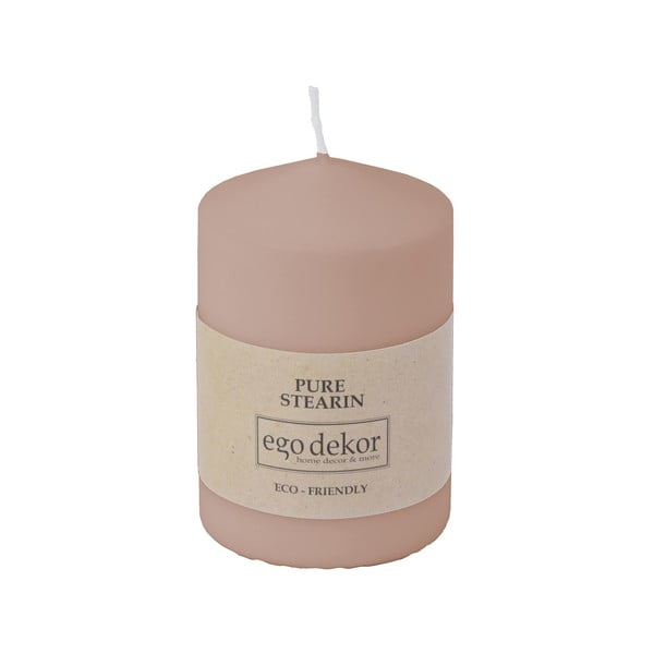 Candela rosa cipria Top, durata di combustione 25 h Eco - Eco candles by Ego dekor