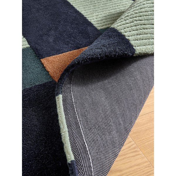 Tappeto blu scuro in fibre riciclate tessuto a mano 200x290 cm Franka – MADE-image-2