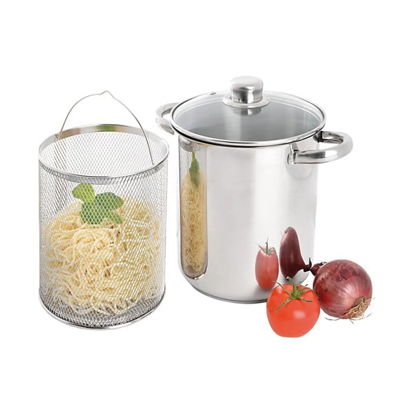 Pentola in acciaio inox con coperchio per induzione 4 l Anett - Orion-image-2