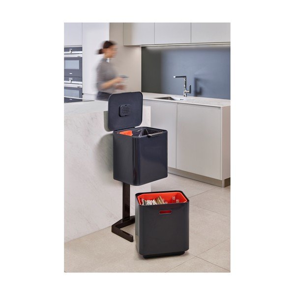 Cestino differenziato grigio grafite Totem Max, 60 l - Joseph Joseph-image-1
