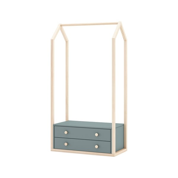 Armadio per bambini verde polveroso a giorno 80x170x40 cm Esteban – Marckeric-image-3