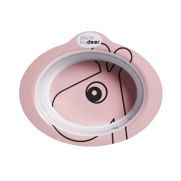 Dětská světle růžová protiskluzová miska Done By Deer Contour
