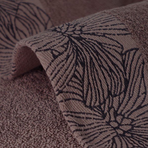 Asciugamano tipo terry marrone in cotone 70x140 cm Valencia – My House-image-3
