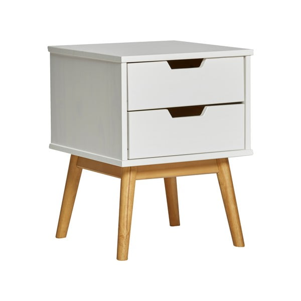 Comodino in legno di pino massiccio bianco Baku - Marckeric-image-3