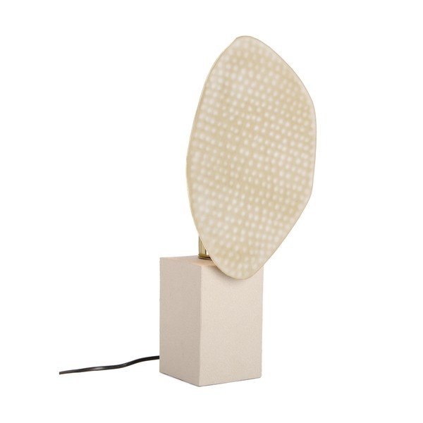 Lampada da tavolo beige in metallo con paralume in metallo (altezza totale 46 cm) Neev – Bizzotto
