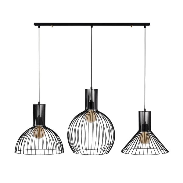 Lampadario nero con paralume in metallo Fellini – Opviq lights