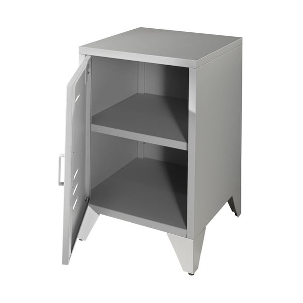 Comodino in metallo grigio Bronxx - Vipack-image-2