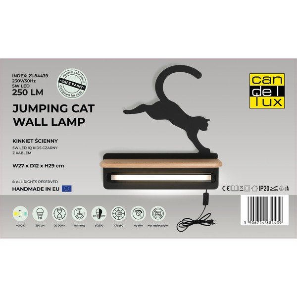 Apparecchio nero per bambini Cat - Candellux Lighting-image-2