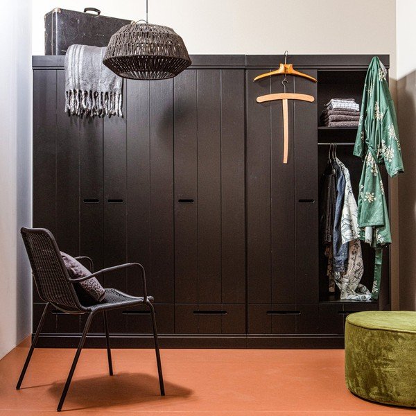 Armadio in pino nero 94x195 cm Connect - WOOOD-image-1
